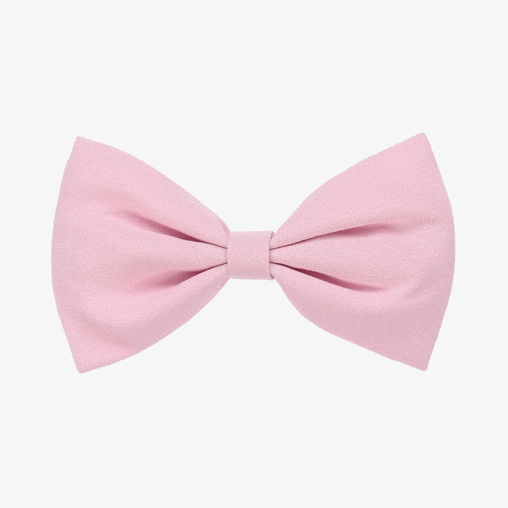 Hucklebones London - Girls Pink Bow Hair Clip (13cm) | Childrensalon