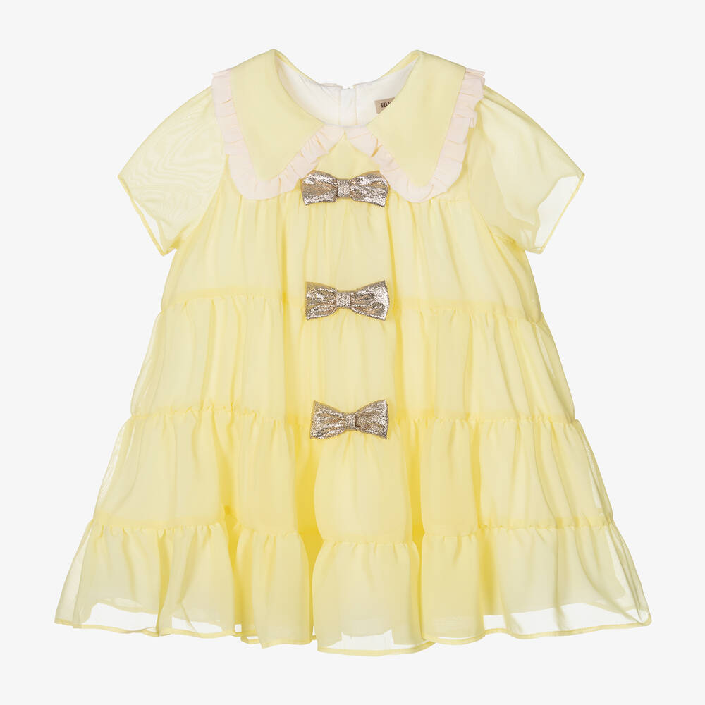 Shop Hucklebones London Girls Yellow Chiffon Dress