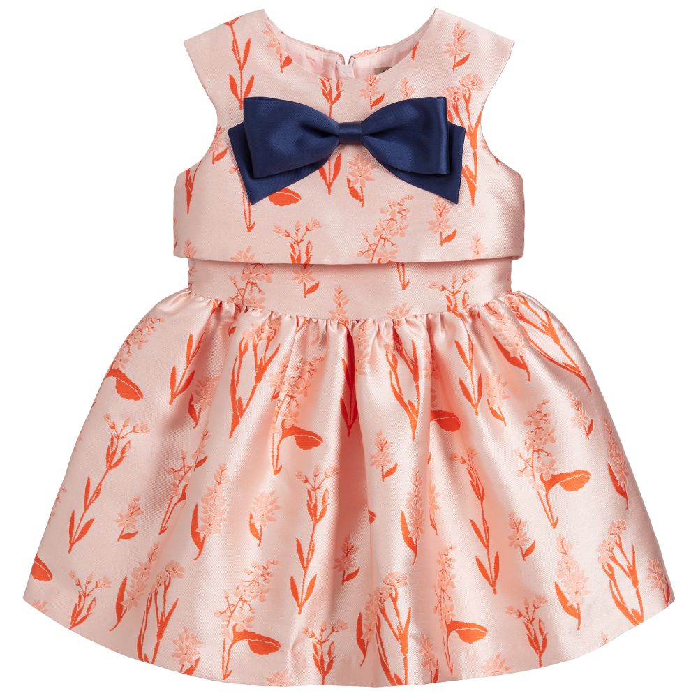 Hucklebones London - Pink & Orange Jacquard Dress | Childrensalon