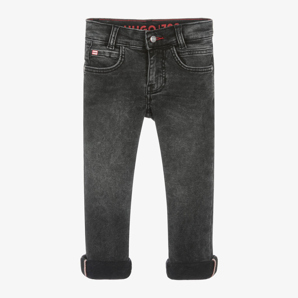 HUGO - Boys Black 708 Jersey Jeans | Childrensalon