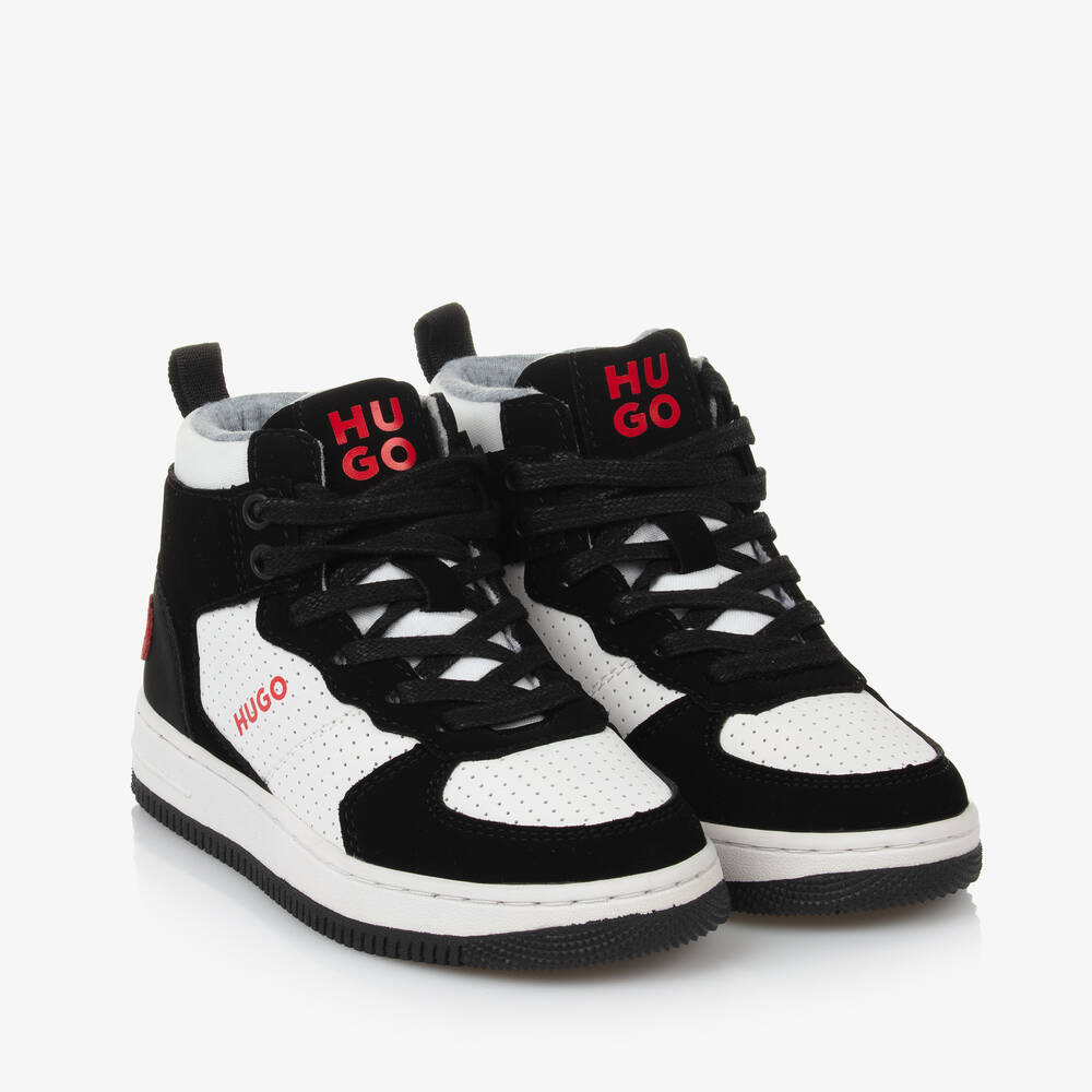 HUGO - Boys Black High-Top Trainers | Childrensalon