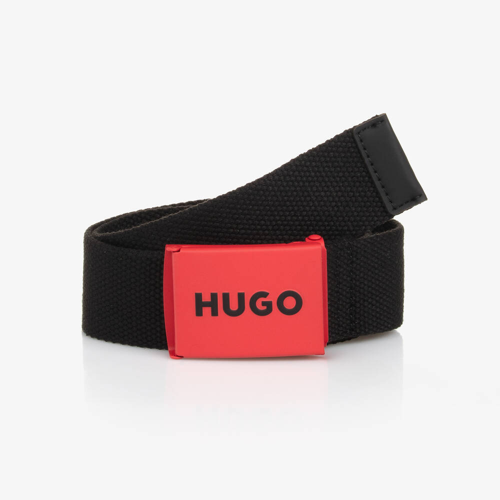 HUGO - Boys Black Woven Belt | Childrensalon