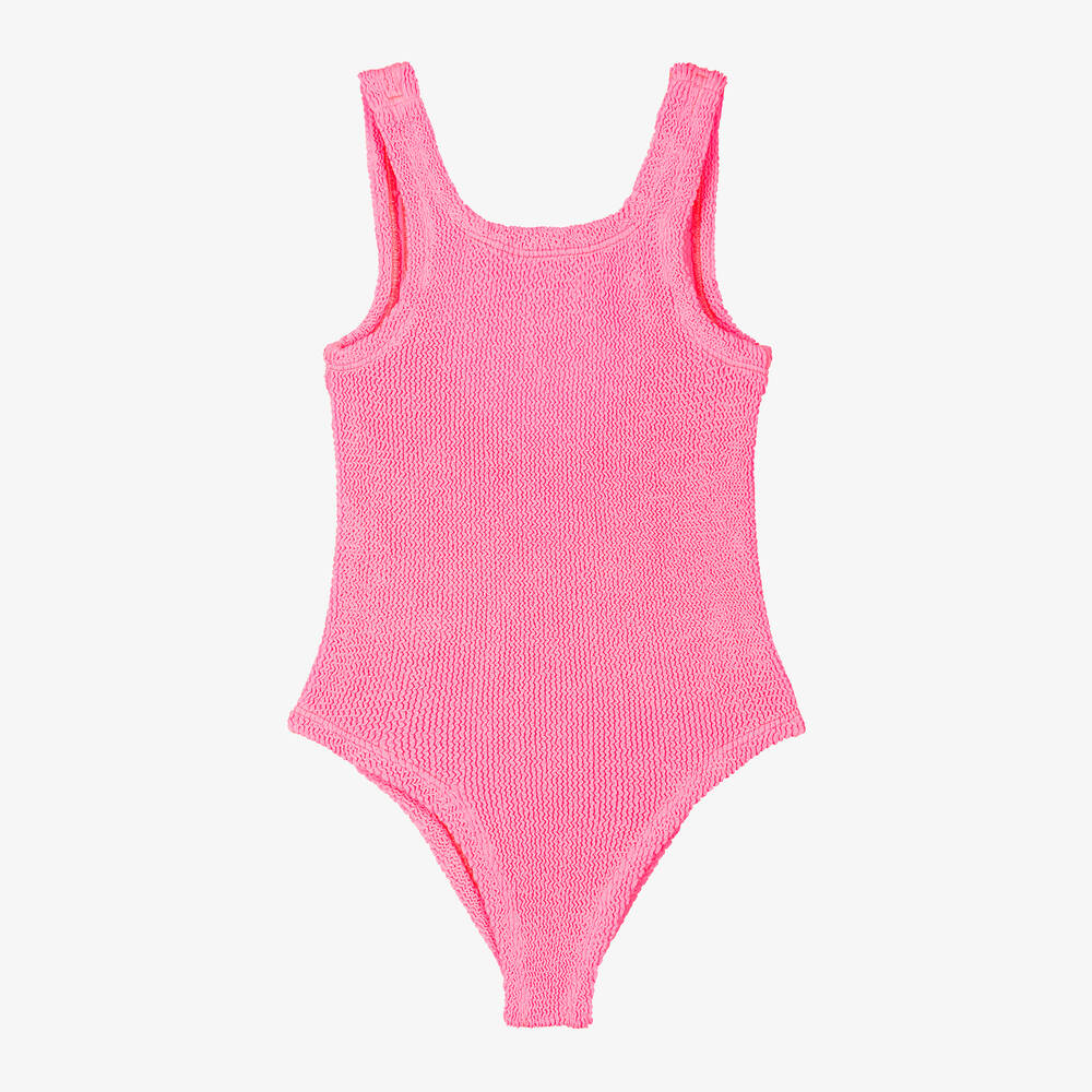 Hunza G - Розовый жатый купальник для девочек | Childrensalon