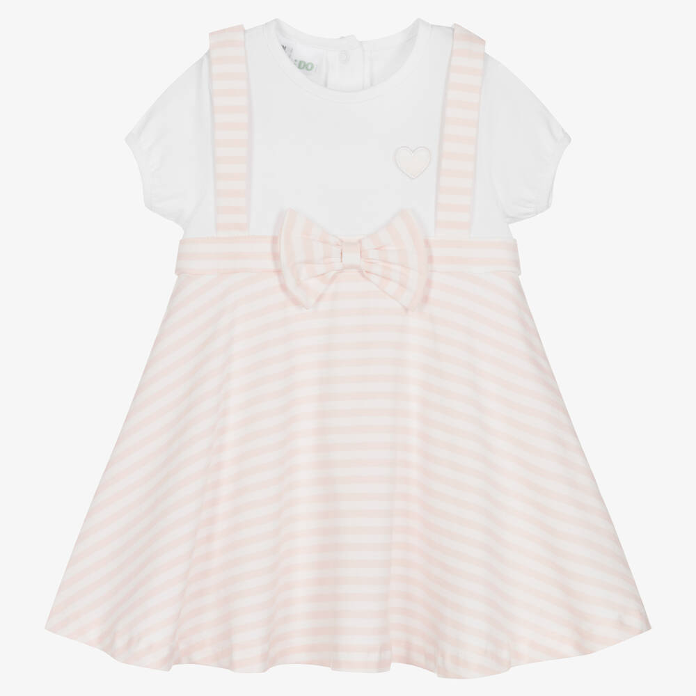 Ido Mini Baby Girls Pink Striped Dress