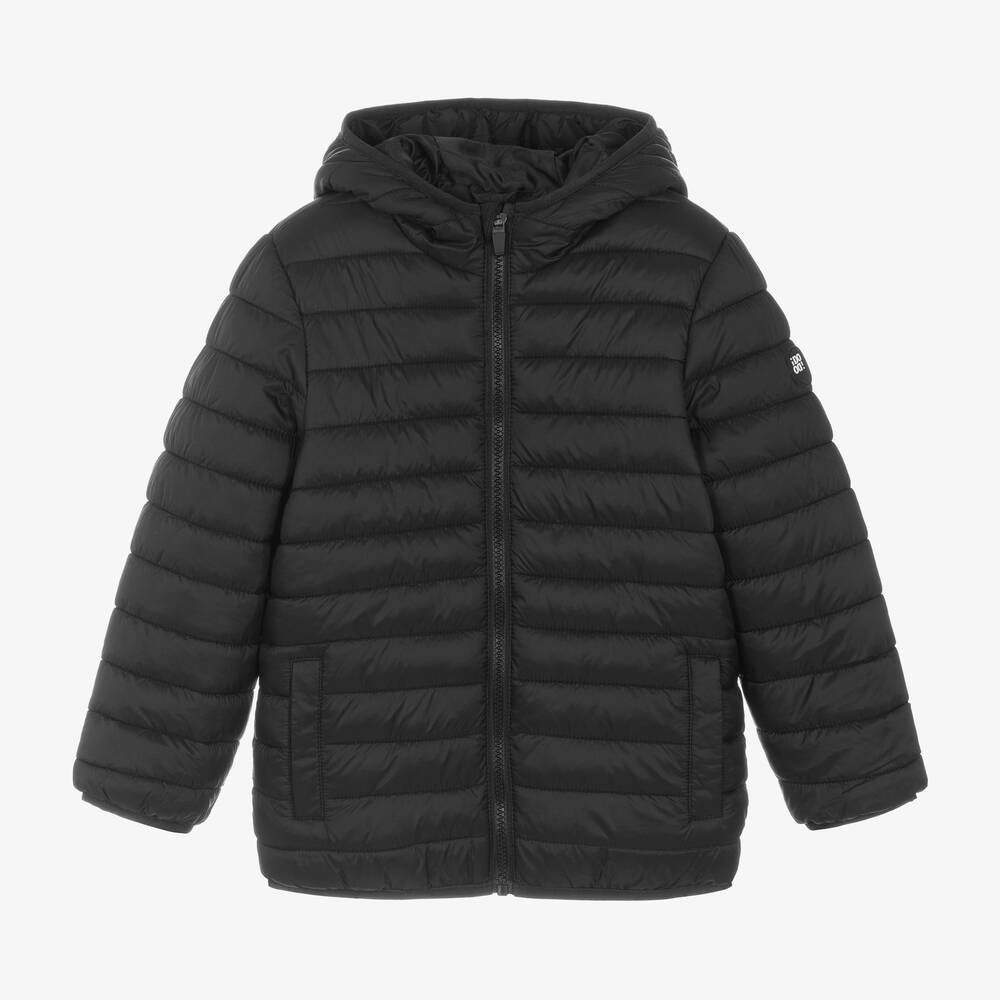 iDO Baby - Black Hooded Puffer Jacket | Childrensalon