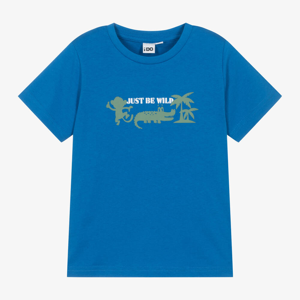 Shop Ido Baby Boys Blue Cotton T-shirt