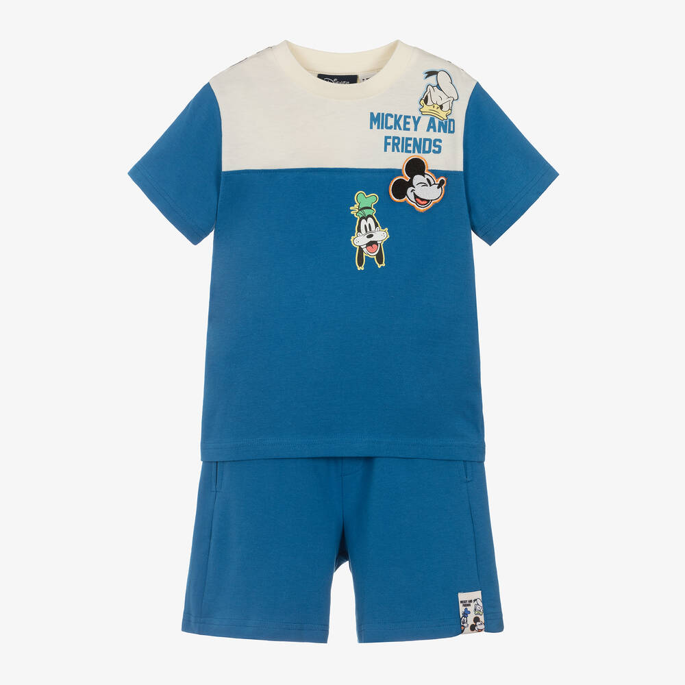 iDO Baby - Boys Blue Disney Cotton Shorts Set | Childrensalon