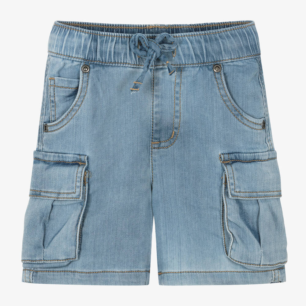 iDO Baby - Boys Blue Jersey Denim Shorts | Childrensalon