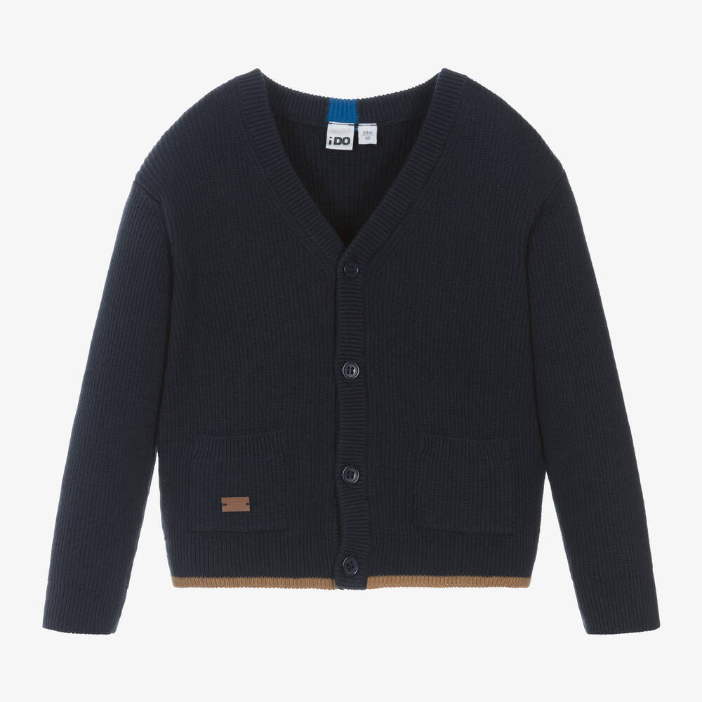 iDO Baby - Boys Blue Knitted Cardigan | Childrensalon