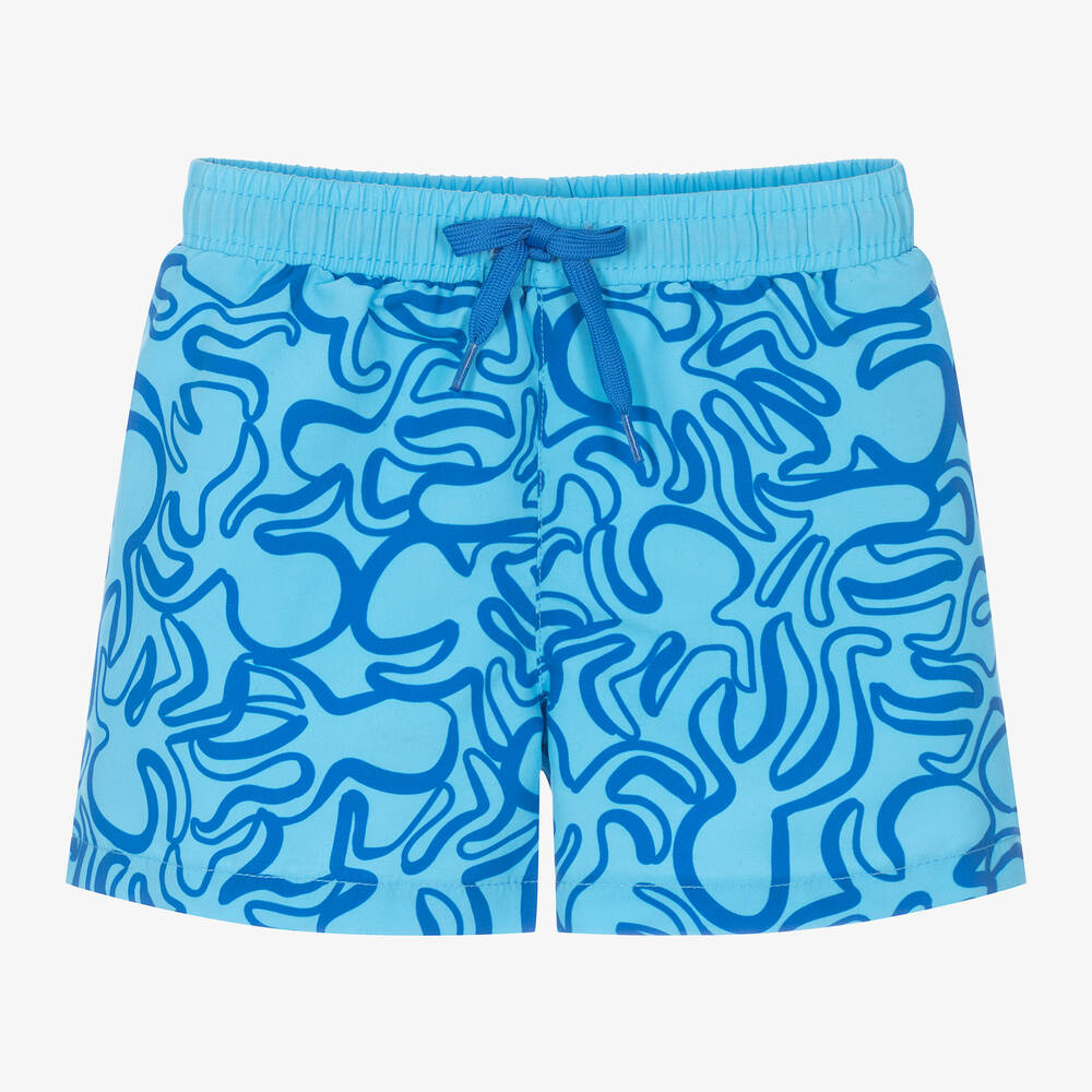 Ido Baby Kids'  Boys Blue Octopus Print Swim Shorts