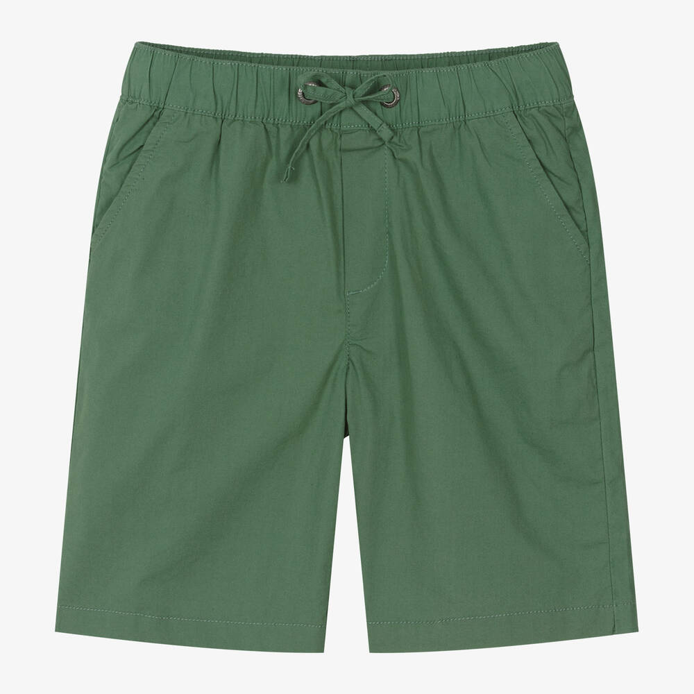 iDO Junior - Boys Green Cotton Shorts | Childrensalon