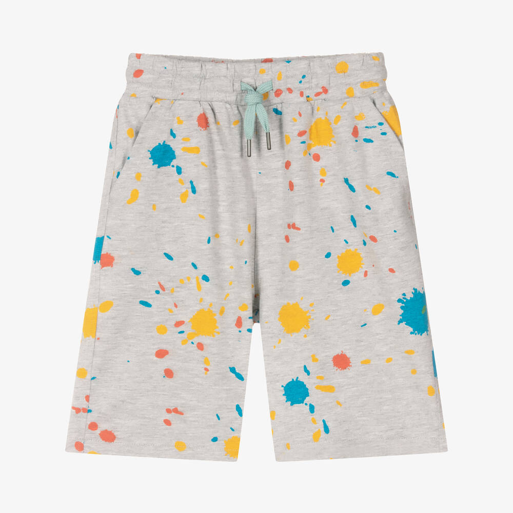 Ido Junior Kids'  Boys Grey Cotton Paint Splat Shorts