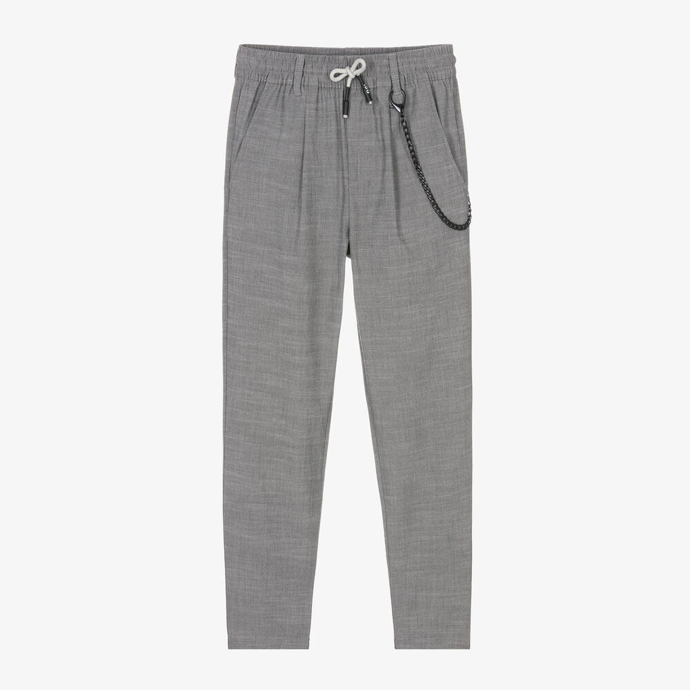 iDO Junior - Boys Grey Relaxed Fit Trousers | Childrensalon