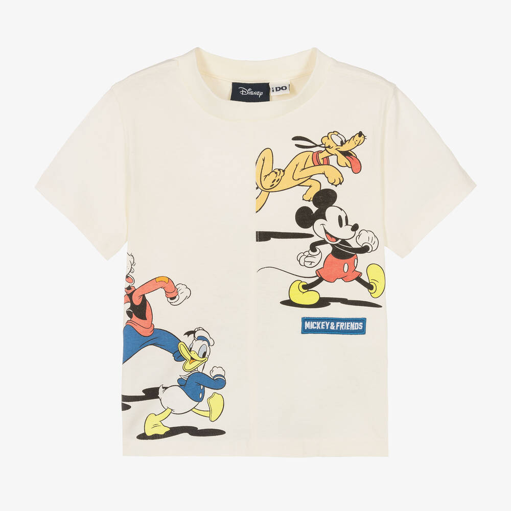 iDO Baby - Boys Ivory Cotton Disney T-Shirt | Childrensalon