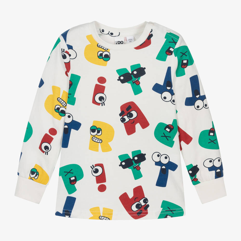 iDO Baby - Boys Ivory Cotton Letters Top | Childrensalon