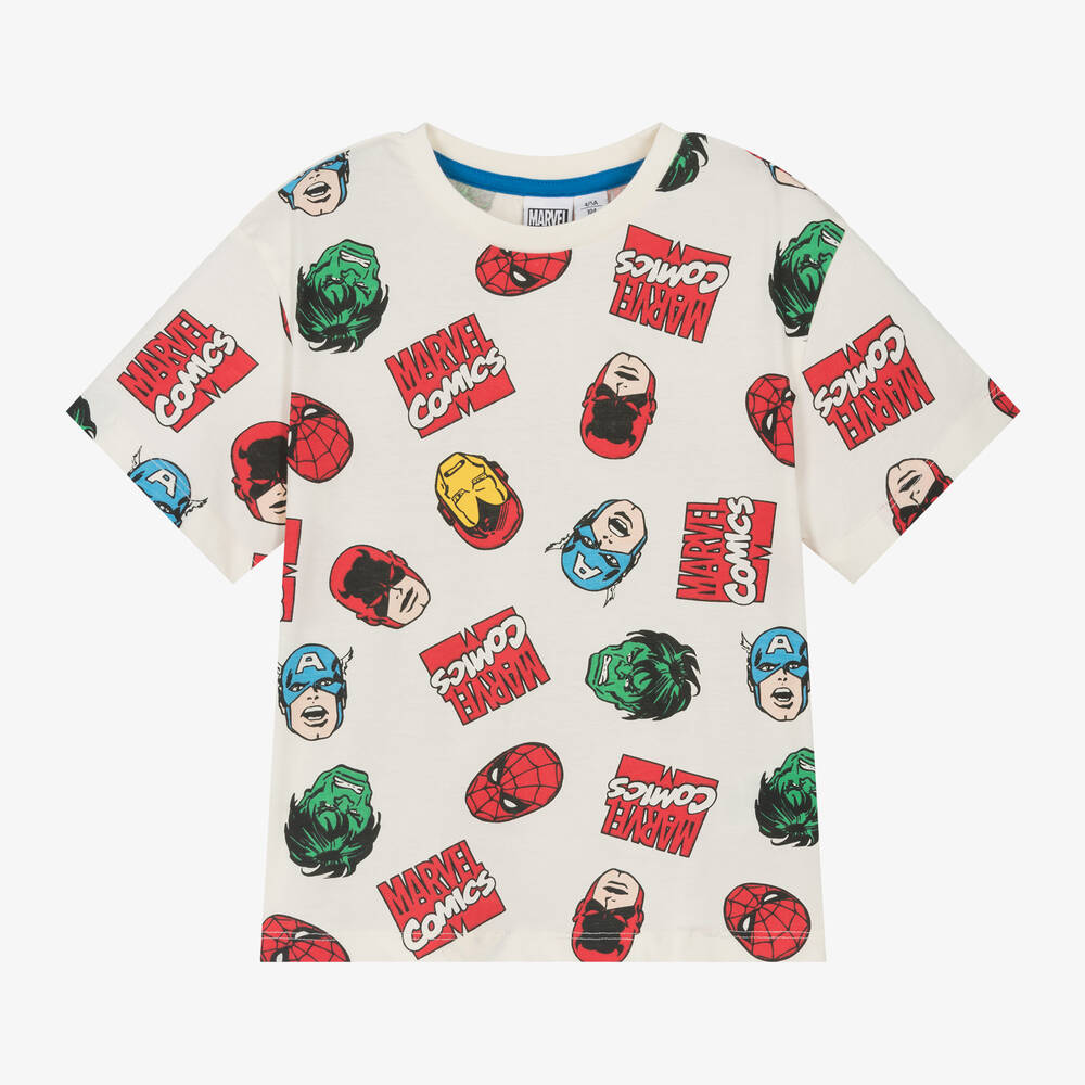 iDO Baby - Boys Ivory Marvel Cotton T-Shirt | Childrensalon