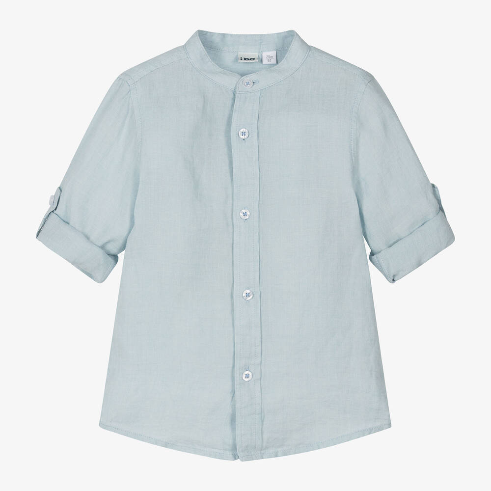 iDO Baby - Boys Light Blue Linen Shirt | Childrensalon