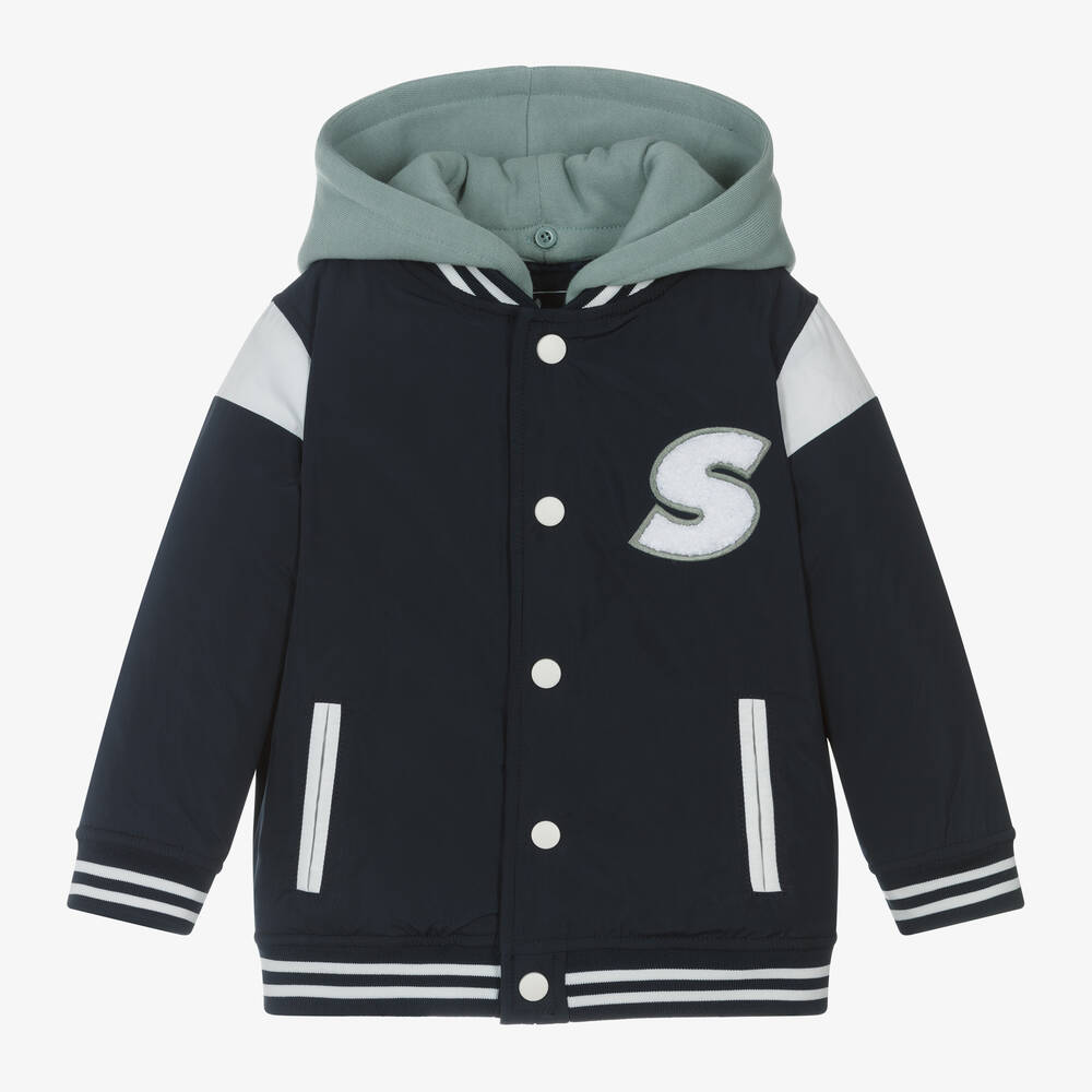 iDO Baby - Boys Navy Blue Varsity Jacket | Childrensalon