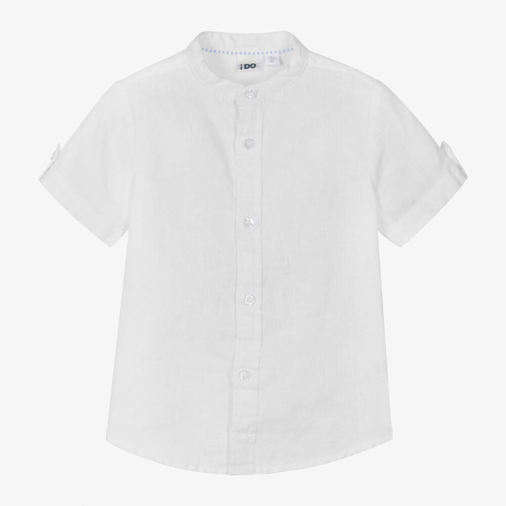 iDO Baby - Boys White Linen Shirt | Childrensalon
