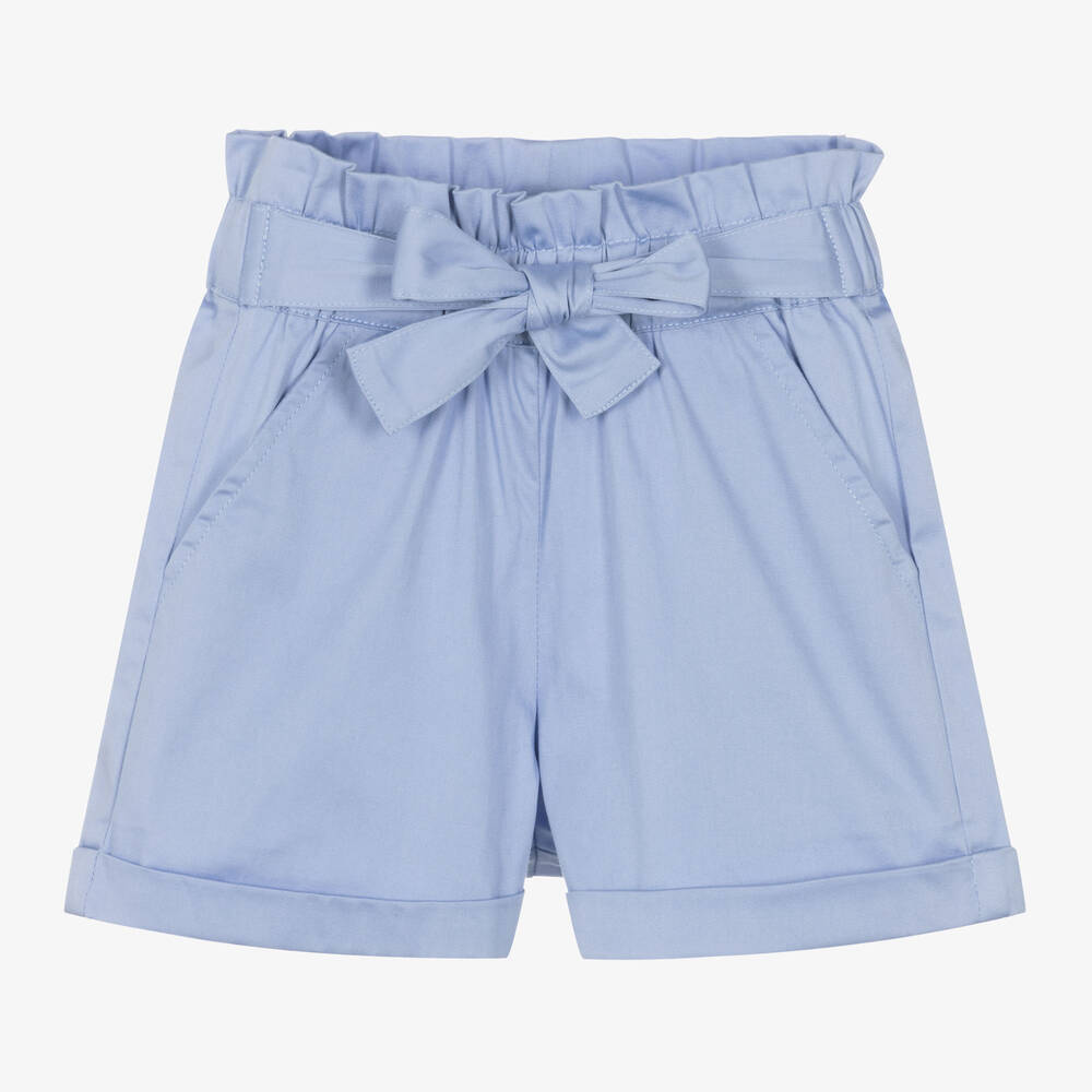 iDO Baby - Girls Blue Cotton Shorts | Childrensalon