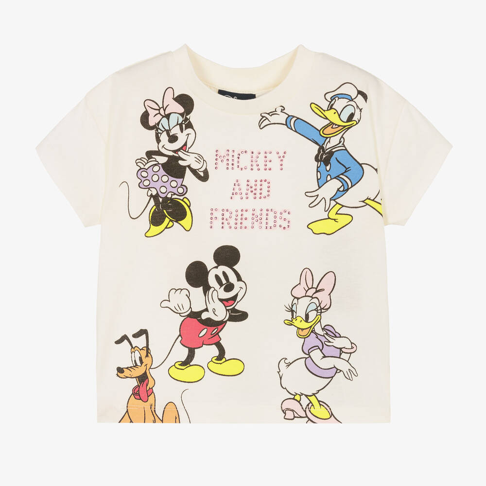 iDO Baby - Girls Ivory Cotton Disney T-Shirt | Childrensalon