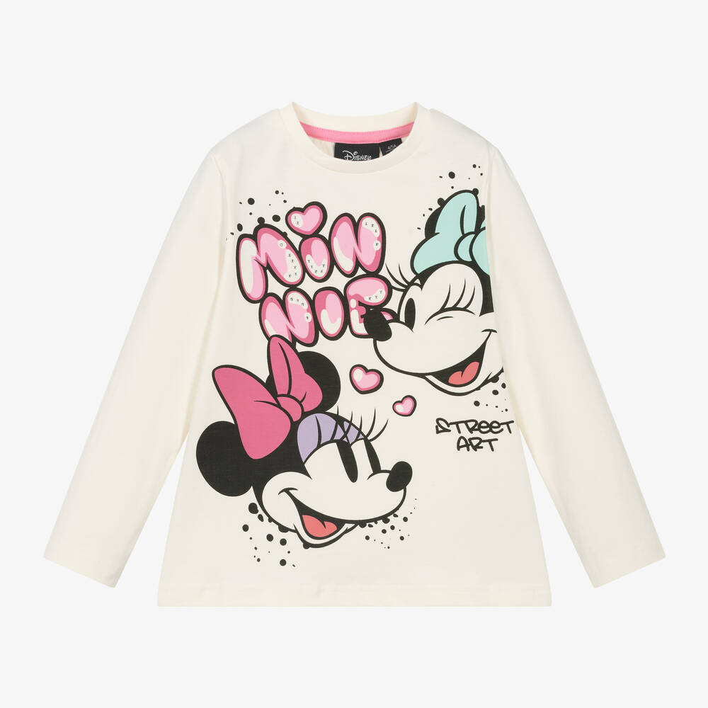 iDO Baby - Girls Ivory Disney Print Cotton Top  | Childrensalon