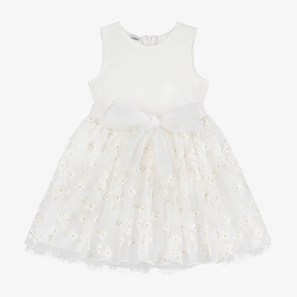 iDO Baby - Girls Ivory Floral Tulle Dress | Childrensalon