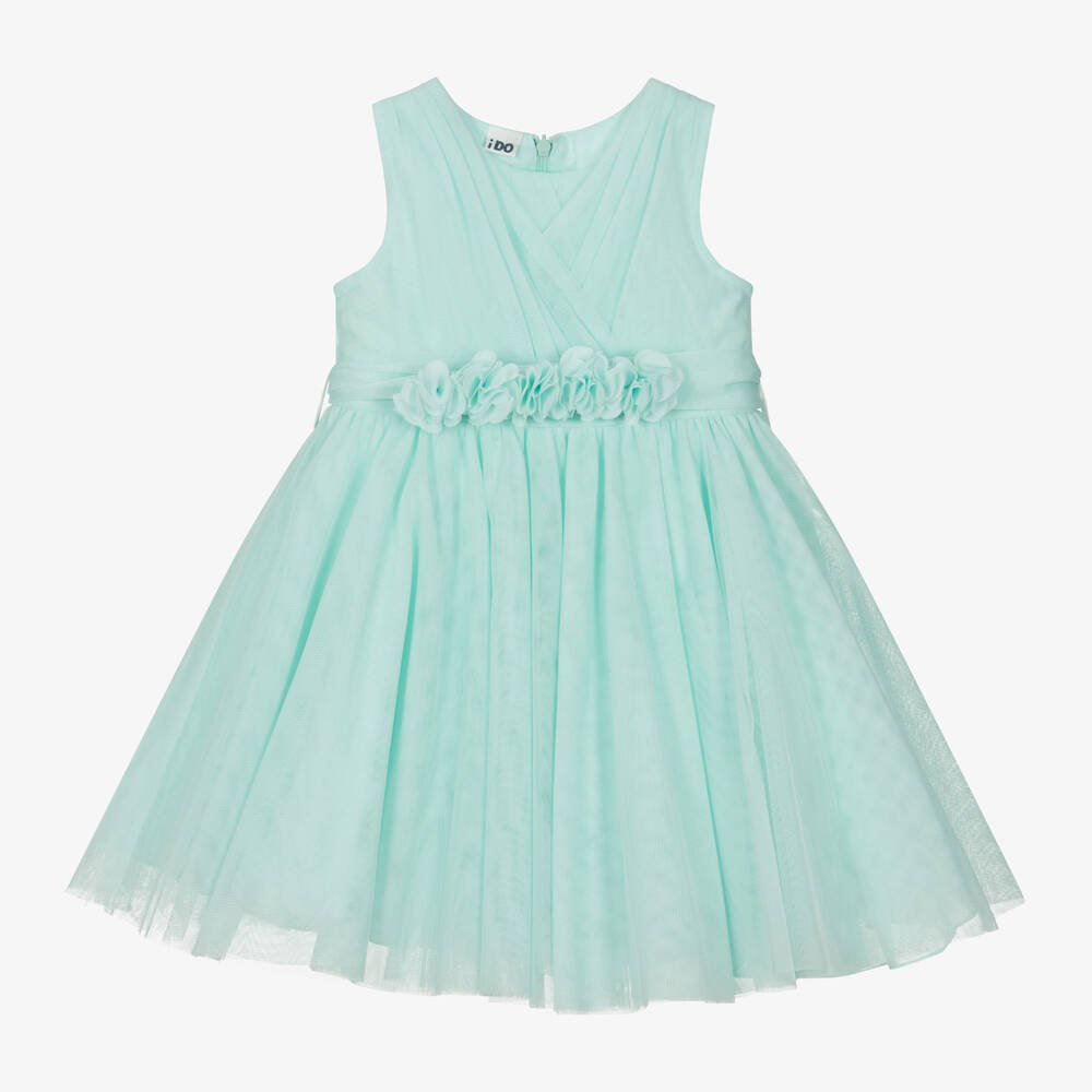iDO Baby - Girls Pastel Green Tulle Dress | Childrensalon