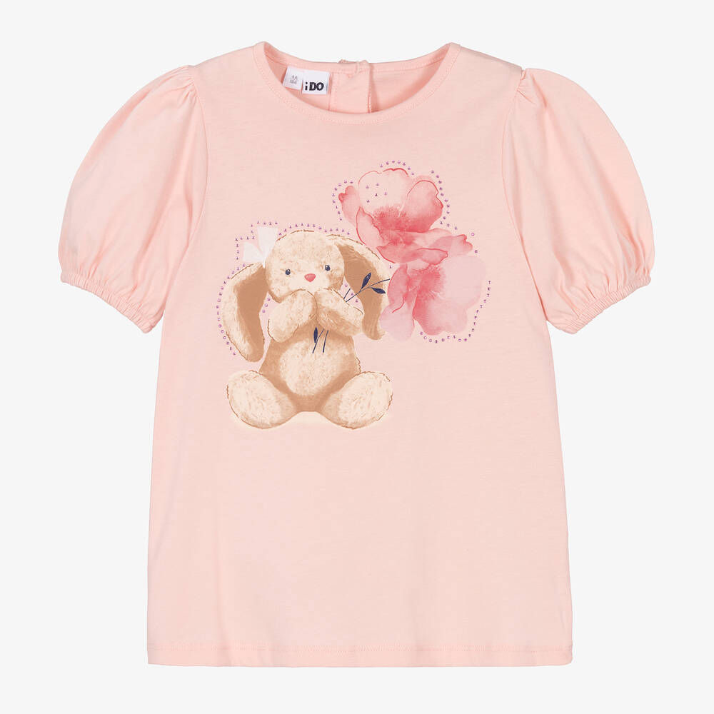 Ido Baby Girls Pink Bunny Cotton T-shirt