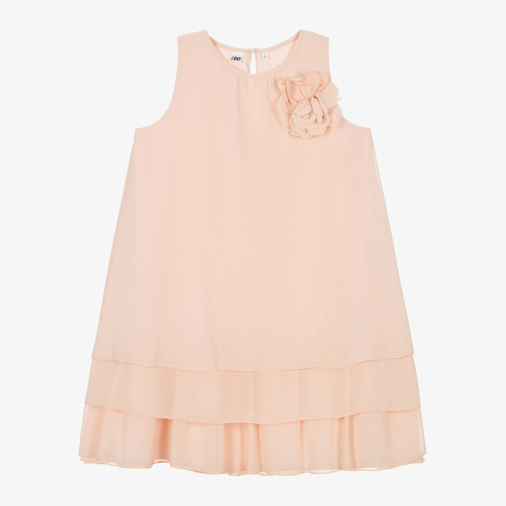 iDO Junior - Girls Pink Chiffon Flower Dress | Childrensalon