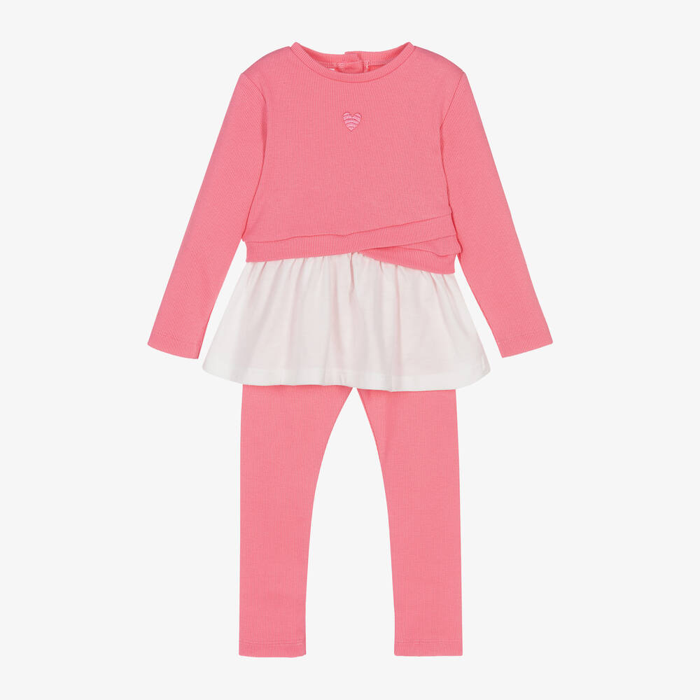 iDO Baby - Girls Pink Cotton Leggings Set | Childrensalon