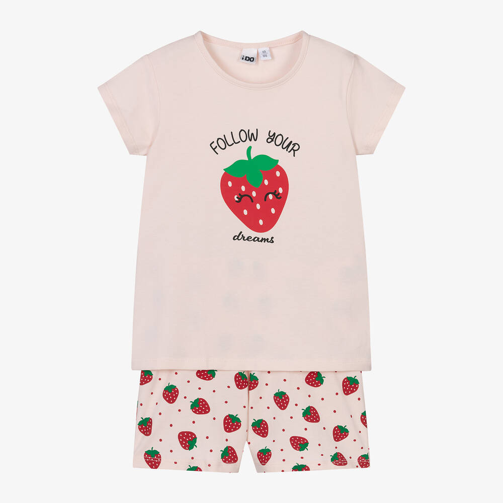iDO Baby - Girls Pink Cotton Short Pyjamas | Childrensalon