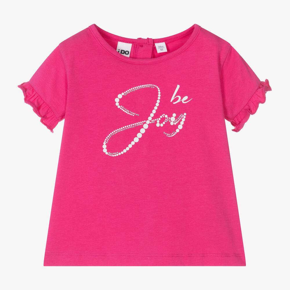 iDO Baby - Girls Pink Cotton T-Shirt | Childrensalon