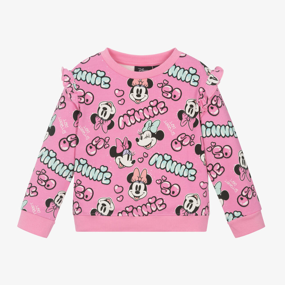 iDO Baby - Girls Pink Disney Cotton Sweatshirt | Childrensalon