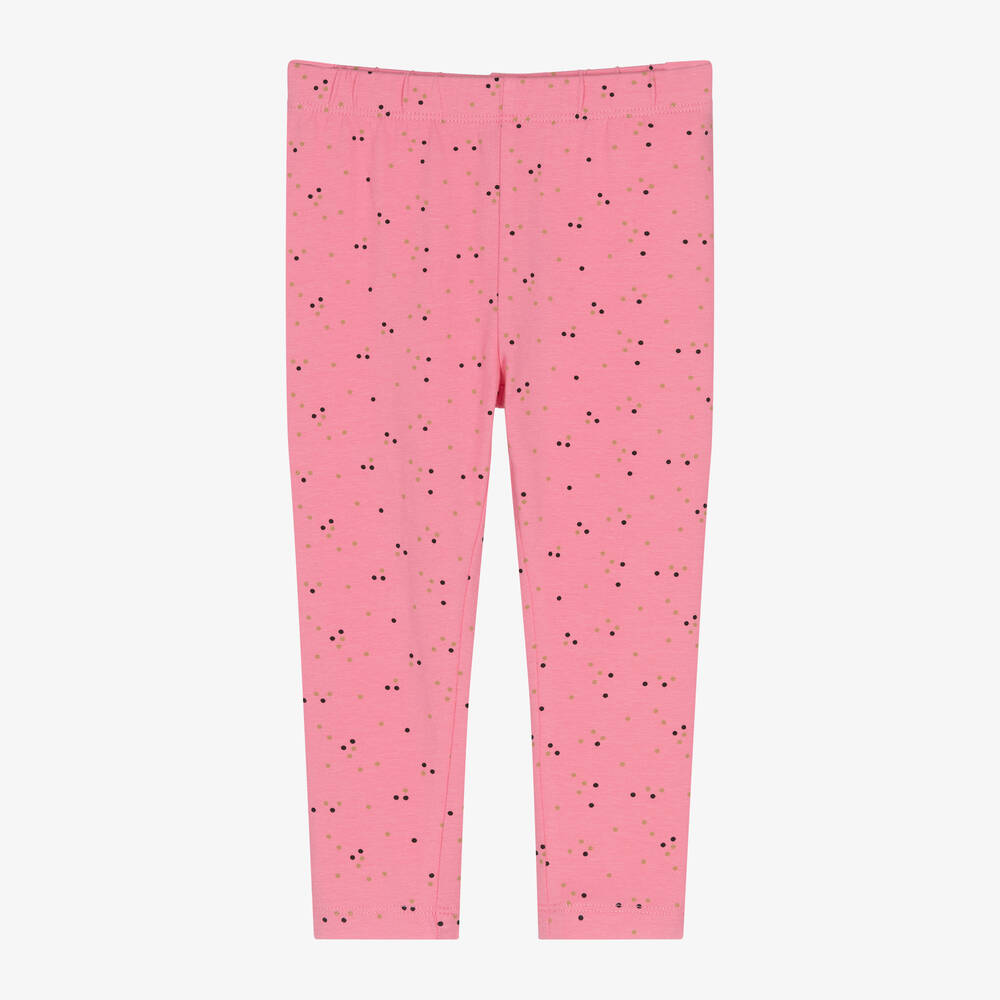 iDO Baby - Girls Pink Dot Print Cotton Leggings | Childrensalon