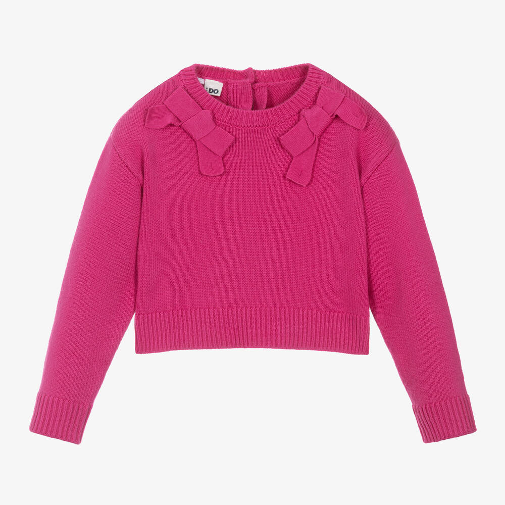 iDO Baby - Girls Pink Knitted Jumper | Childrensalon