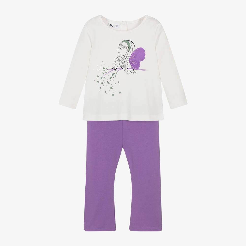 iDO Baby - Girls Purple Cotton Leggings Set | Childrensalon