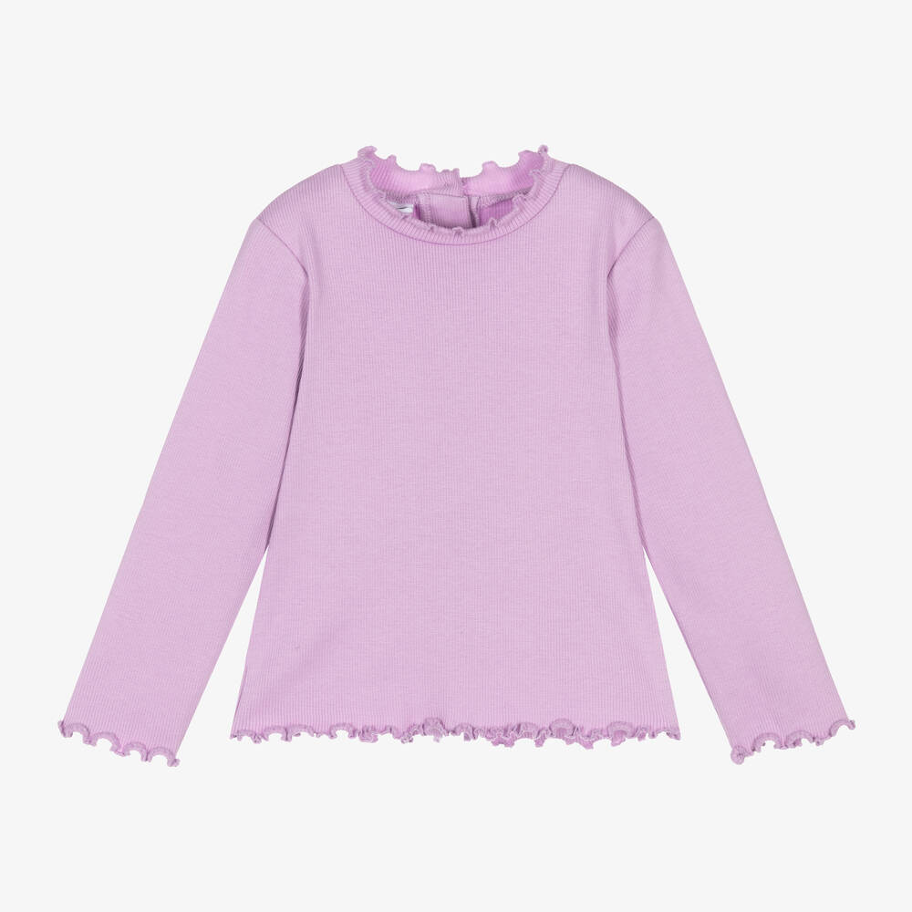 iDO Baby - Girls Purple Cotton Ribbed Top | Childrensalon