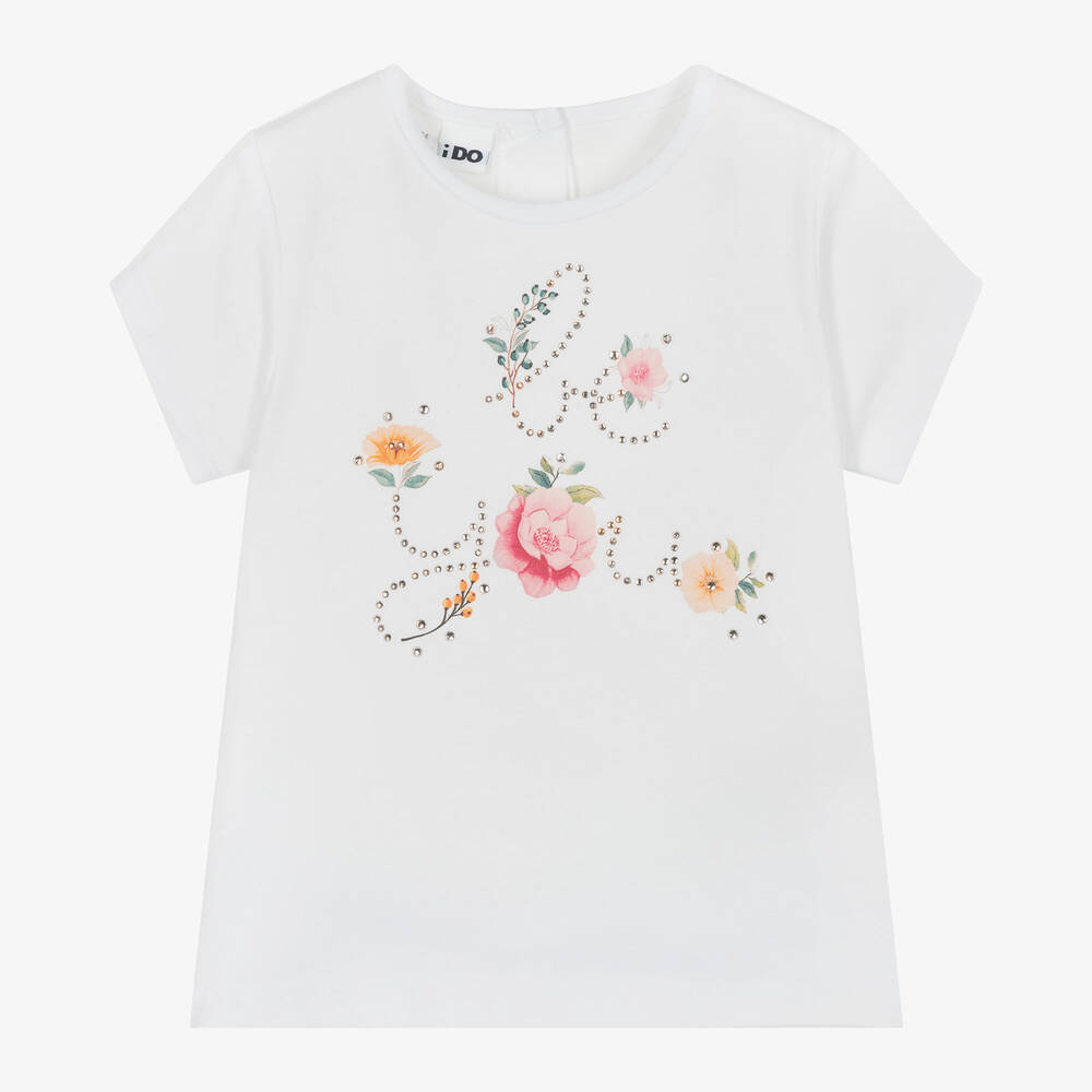 iDO Baby - Girls White Cotton Be You T-Shirt | Childrensalon