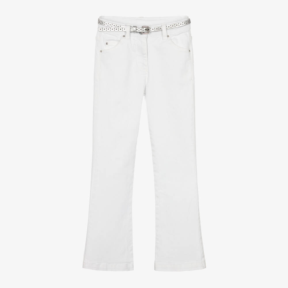 iDO Junior - Girls White Denim Flared Jeans | Childrensalon