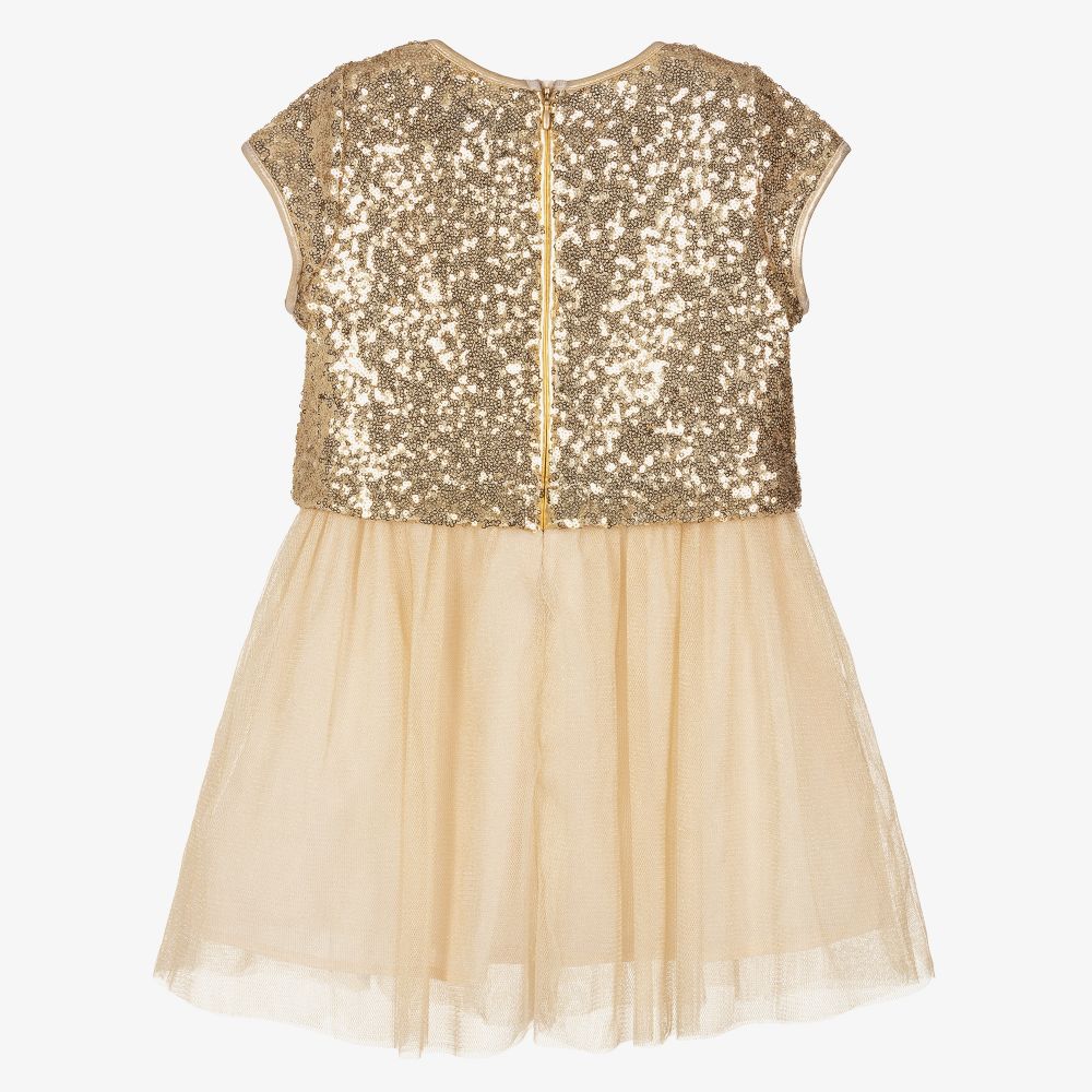 IKKS - Girls Gold Sequin Dress ...