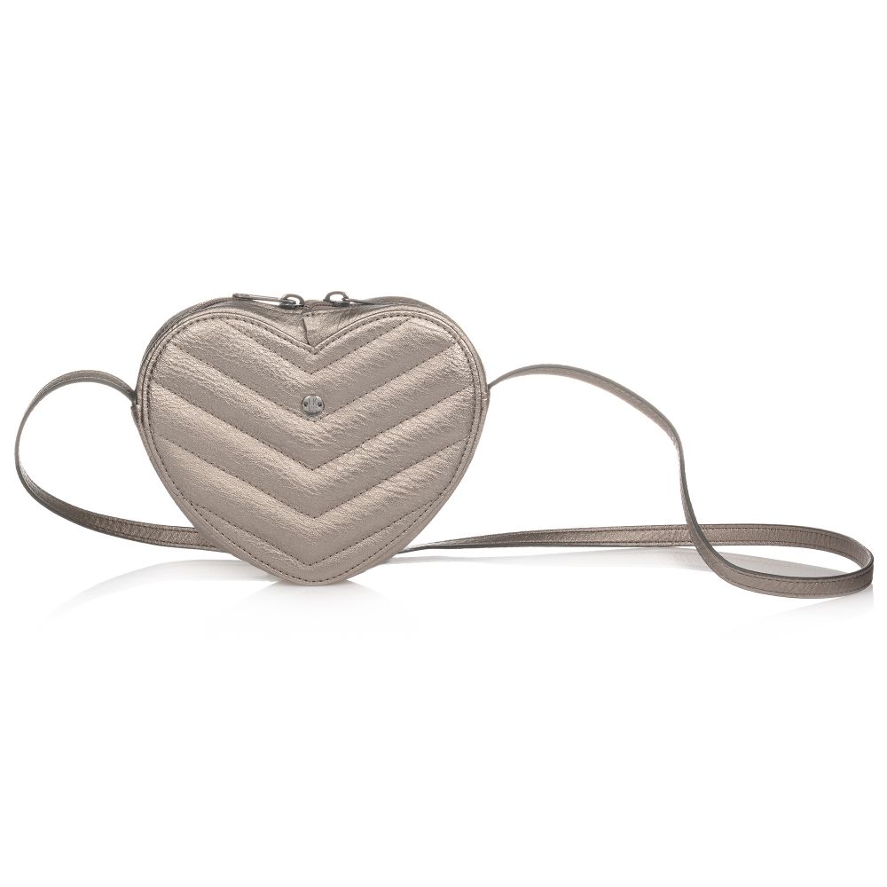 Ikks Kids'  Girls Heart Shoulder Bag (16cm) In Metallic