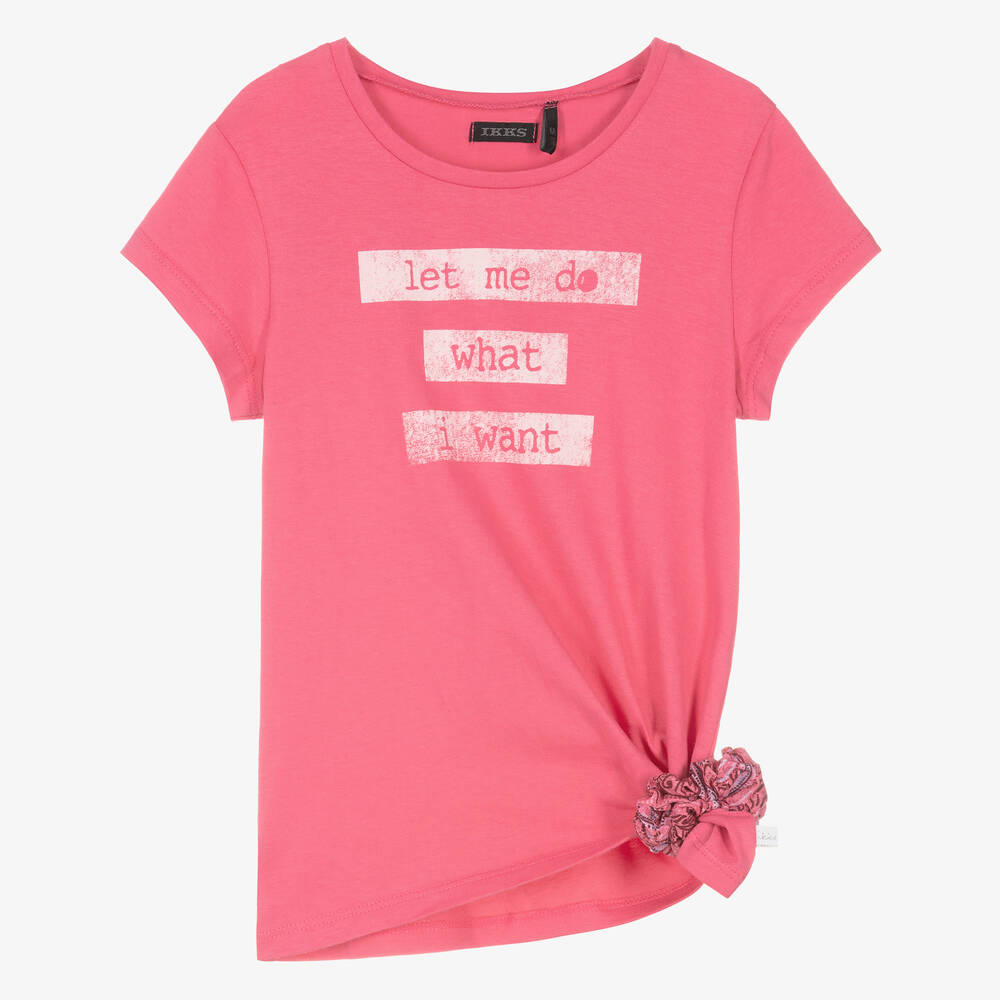 IKKS - Pink Side Knot T-Shirt | Childrensalon