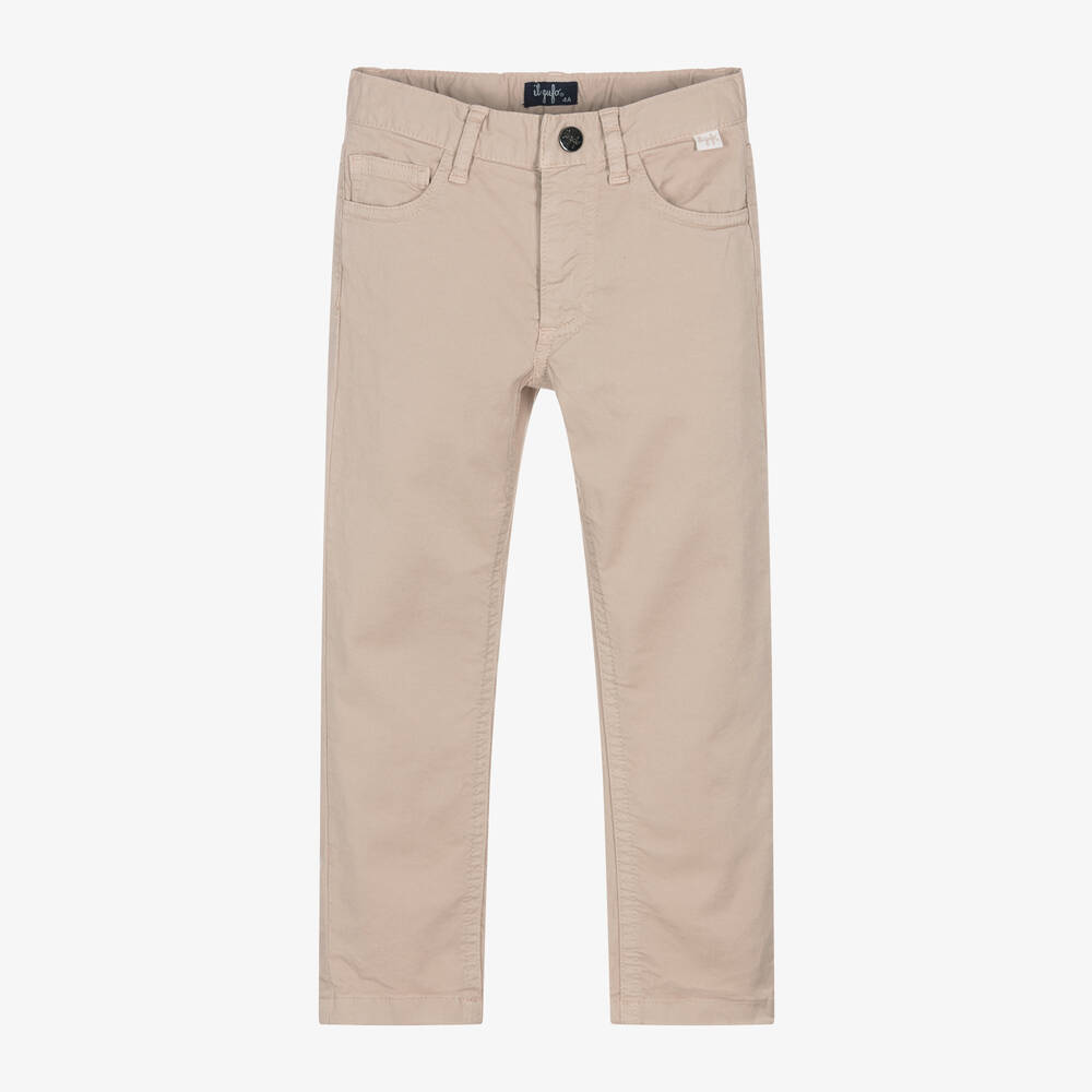 Il Gufo - Boys Beige Cotton Trousers | Childrensalon