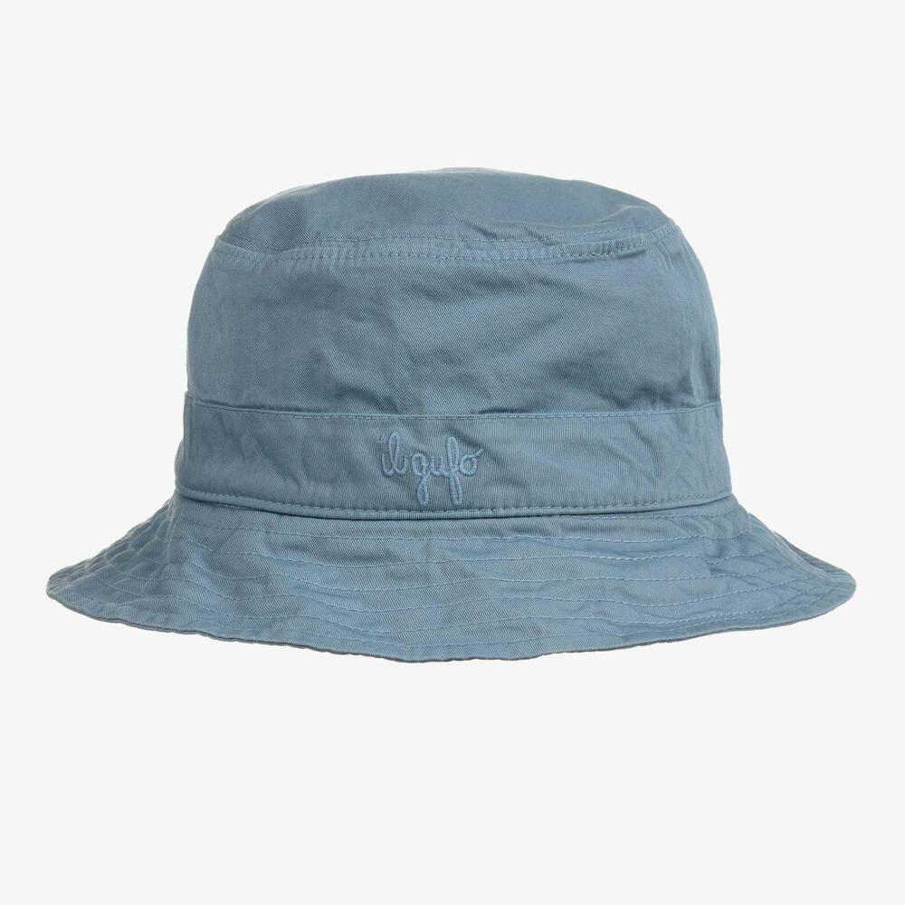 Il Gufo Babies' Boys Blue Cotton Bucket Hat