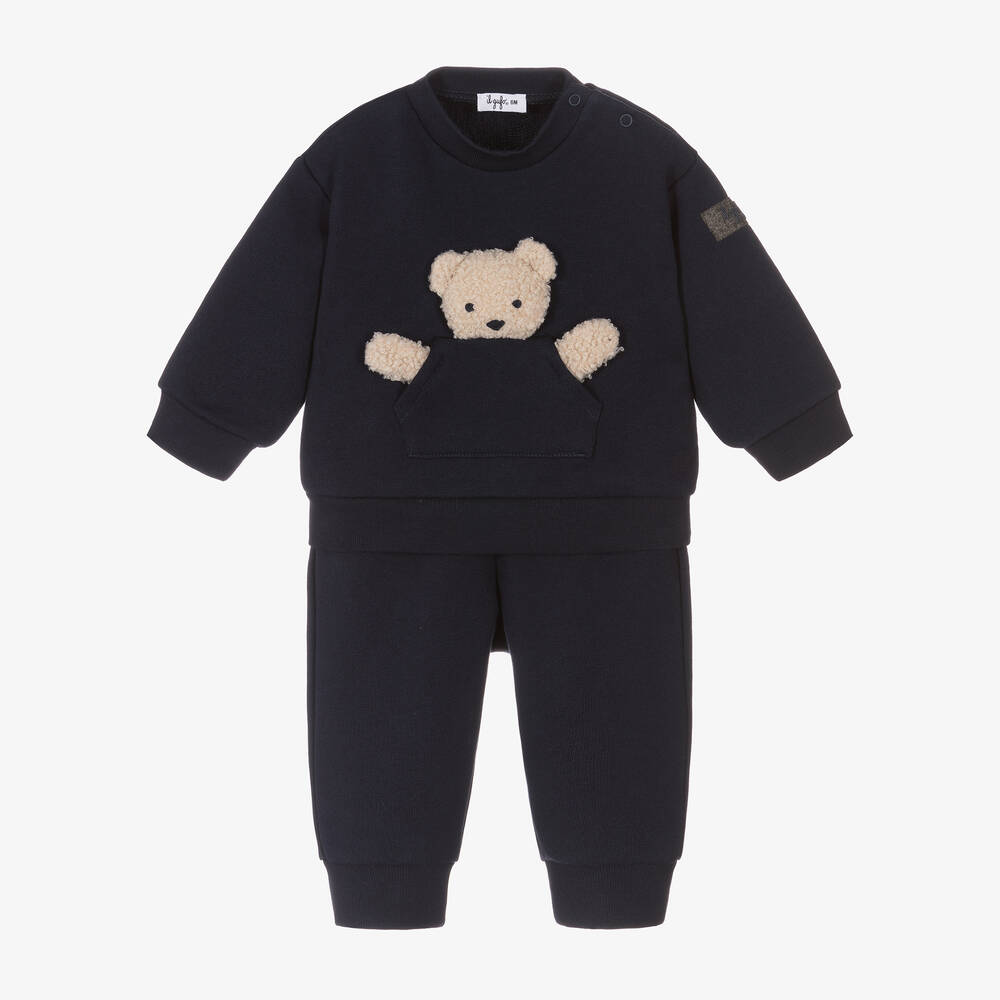 Il Gufo - Boys Blue Cotton Teddy Tracksuit | Childrensalon