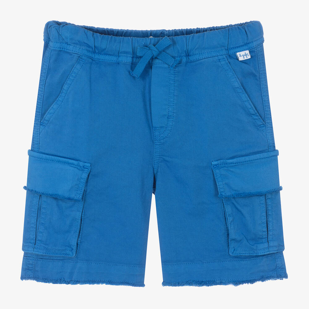 Il Gufo - Boys Blue Cotton Twill Cargo Shorts  | Childrensalon