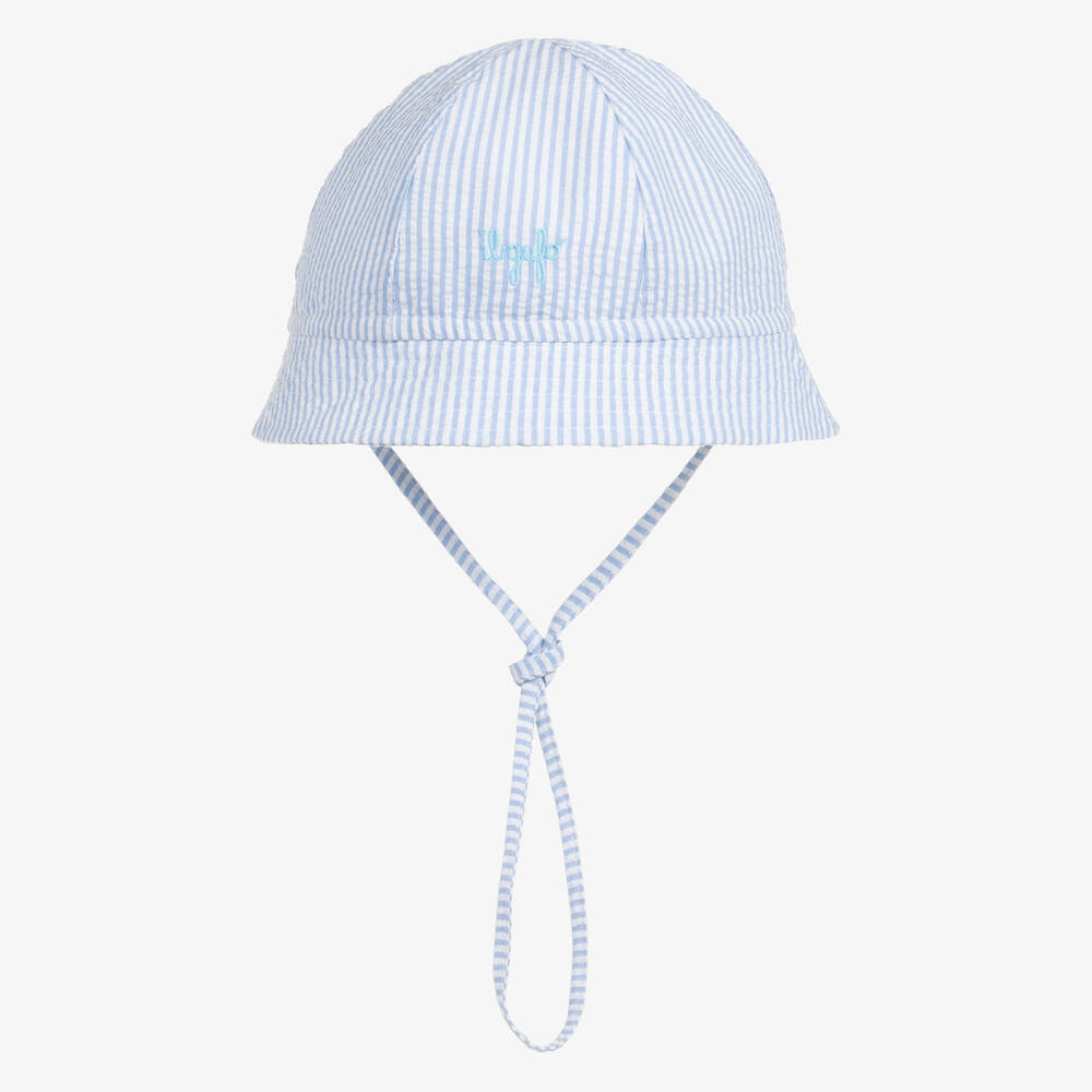 Il Gufo - قبعة قطن مقلم لون أزرق للأولاد | Childrensalon