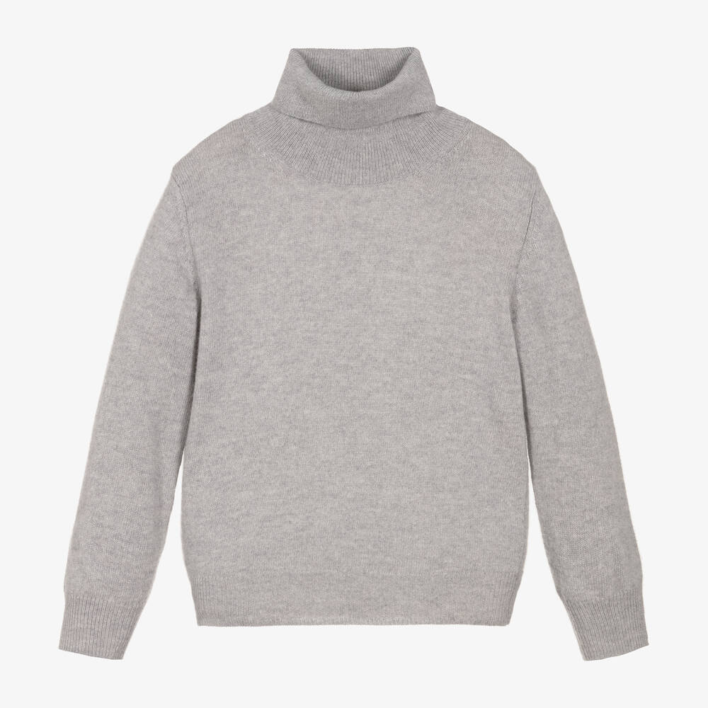 Il Gufo - Boys Grey Wool Roll Neck Sweater | Childrensalon