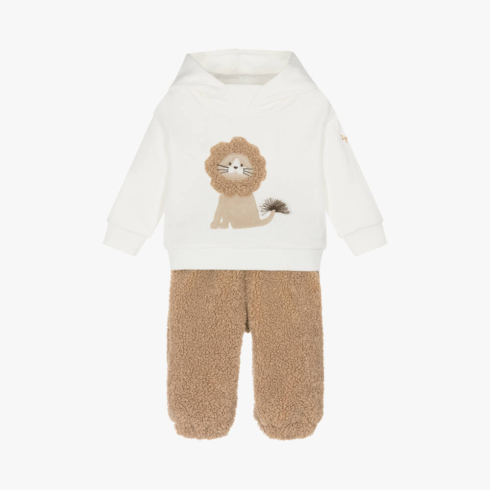 Il Gufo - Boys Ivory & Beige Bouclé Tracksuit | Childrensalon